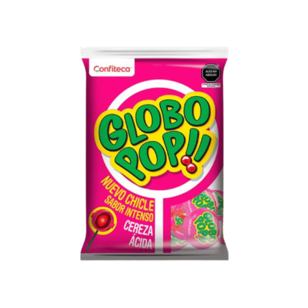CHUPETIN GLOBO POP CEREZA ACIDA X24UND