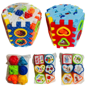 CUBO DE FORMAS C/ENCAJE  EN MALLA